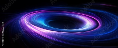 Techno Blue Halo Black Hole Background