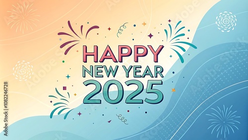 2025 happy new year text effect design