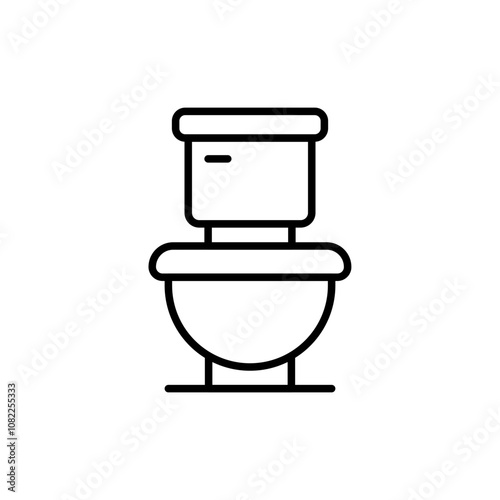 Toilet bowl outline icons, minimalist vector illustration ,simple transparent graphic element .Isolated on white background