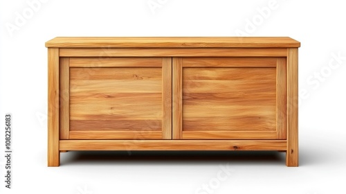 Elegant modern wooden cabinet with sliding doors, showcasing natural beauty in a minimalist design for contemporary interiors