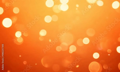 Orange blurred lights and sparkling particles create a glowing, magical 4K background. Perfect for festive scenes, holiday celebrations, and luxurious designs.