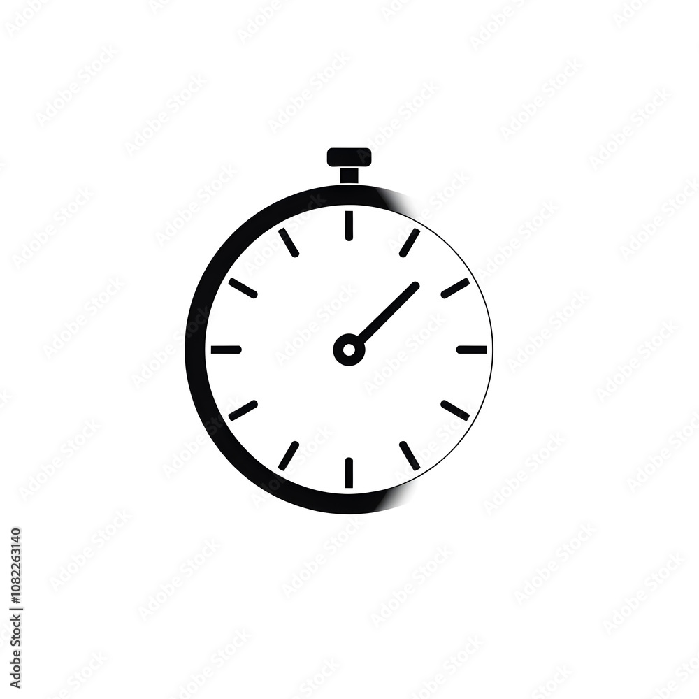 Clock icon vector illustration, Time icon isolated, watch icon symbol, time management sign isolated on white background. Generative AI