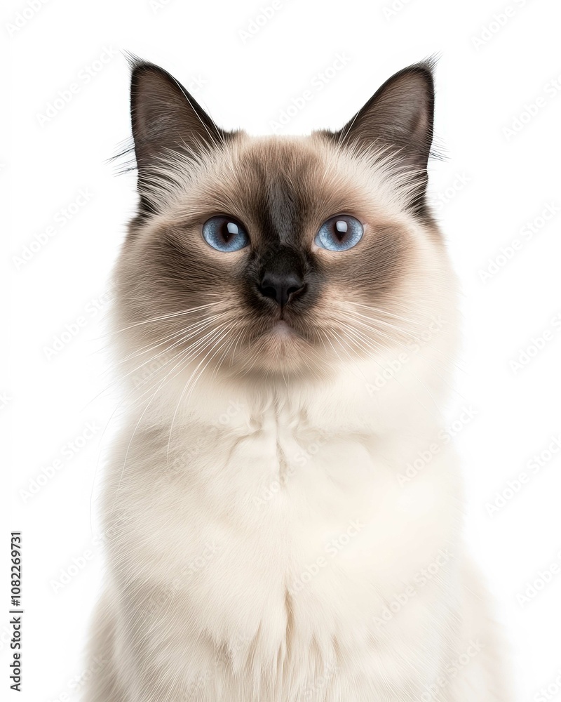 Portrait of a Siamese Cat with Striking Blue Eyes and Sleek Coat, Ideal for Cat Lovers and Breed Enthusiasts
Portrait of a Siamese Cat with Striking Blue Eyes and Sleek Coat, Ideal for Cat Lovers and Breed Enthusiasts