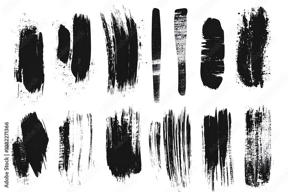 Collection of Brush Strokes ,Vector Grunge Brushes ,Dirty textures of banners, boxes, frames, Painted objects isolated on white background Collection of Brush Strokes ,Vector Grunge Brushes ,Dirty textures of banners, boxes, frames, Painted objects isolated on white background