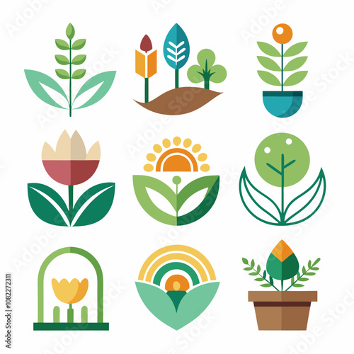 A variety of plants and flowers are included in this collection