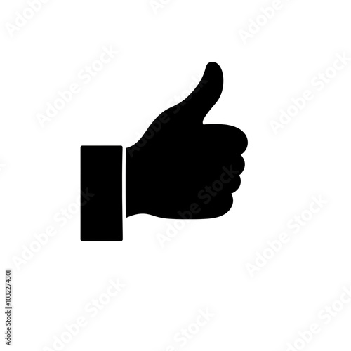 Thumbs up icon. Black Thumb up icon on white background. Vector illustration. Generative AI