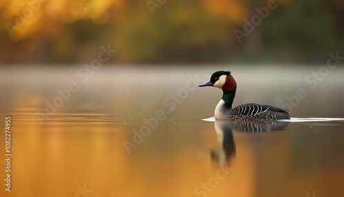 Stunning Waterfowl in Autumnal Light photo