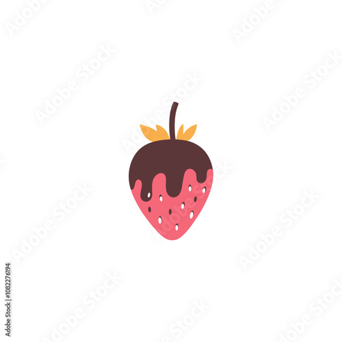 Vector Illustration of Chocolate Dipped Strawberry