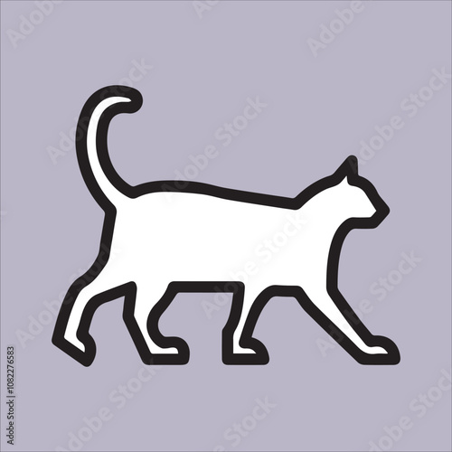 Illustration of a cat crawling