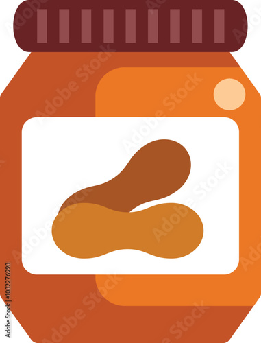 Classic jar of peanut butter with two peanuts on the label, perfect for representing a healthy and delicious spread