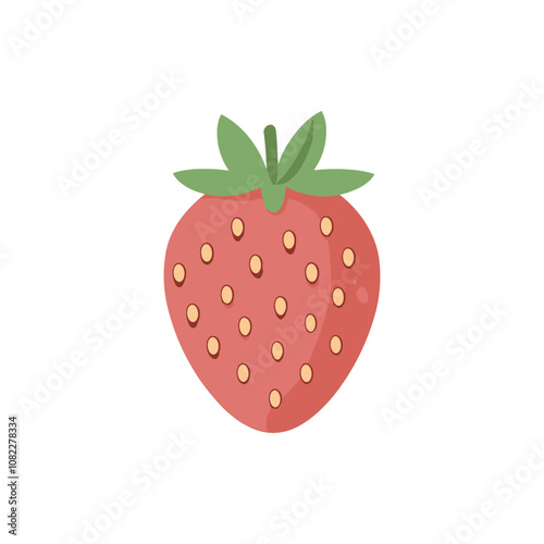 Fresh Strawberry with Leaves
