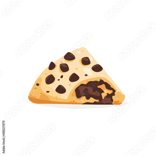 Chocolate chip scone vector with soft filling