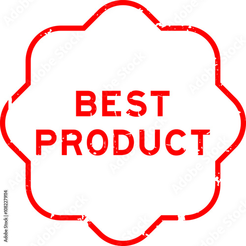 Grunge red best product word rubber seal stamp on white background