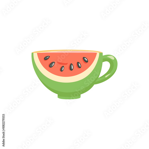 Watermelon slice coffee cup art photo