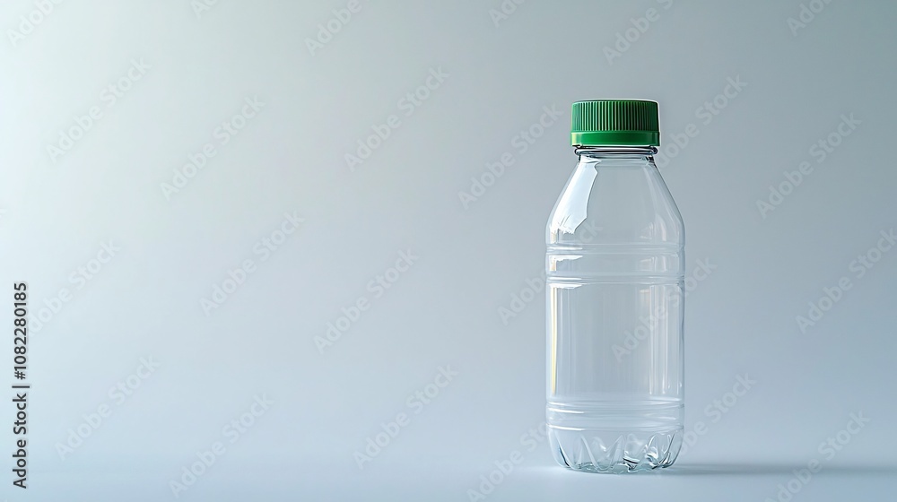 Glossy Cap Retail, Glossy Plastic Bottle with Green Cap against White Retail Backdrop for E-commerce Use Glossy Cap Retail, Glossy Plastic Bottle with Green Cap against White Retail Backdrop for E-commerce Use