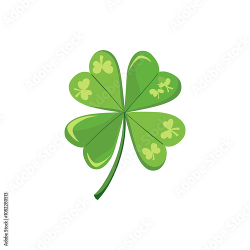 Green Four Leaf Clover Art