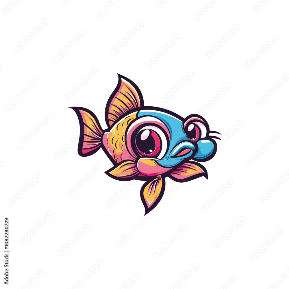 Obraz premium Cute fish logo design