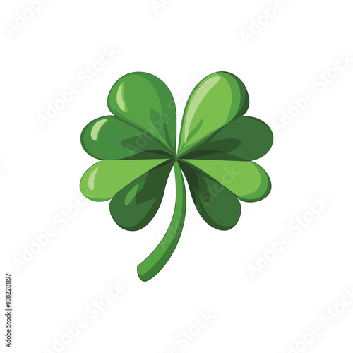 Shiny Clover Leaf Vector Illustration for Good Luck Symbols