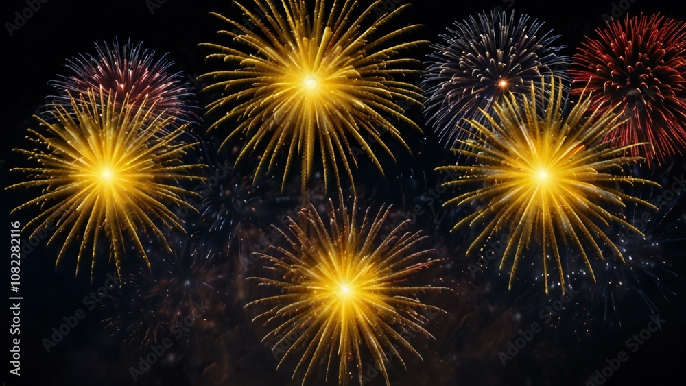 Naklejka premium fireworks in the night sky