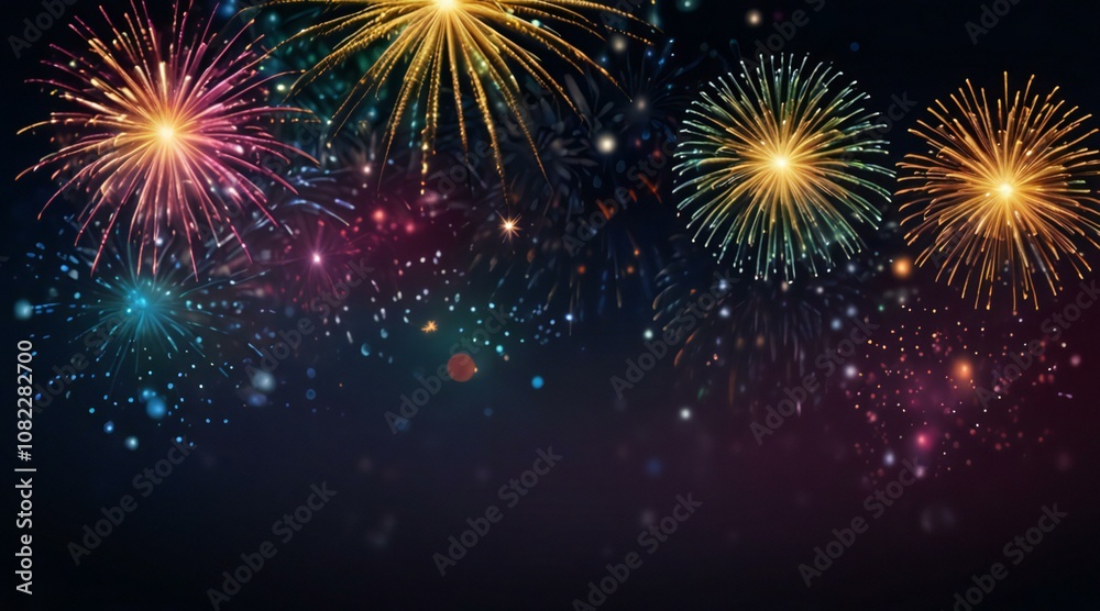 Naklejka premium fireworks in the night sky