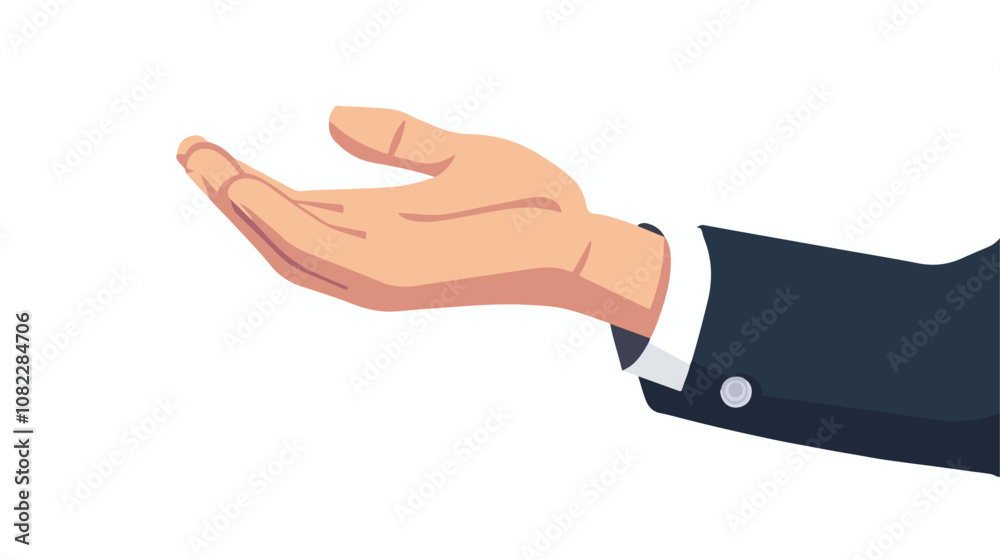 Close up Male Hand Holding Digital Icon Flat Style Close up Male Hand Holding Digital Icon Flat Style