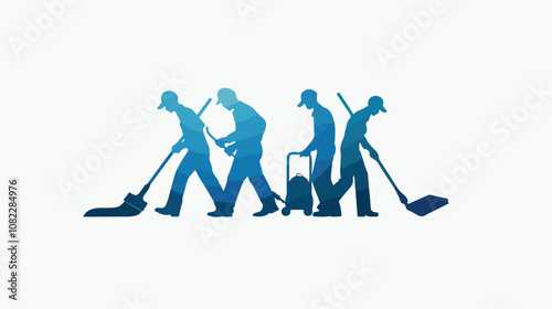 Professional Blue Cleaning Services Logo Vector