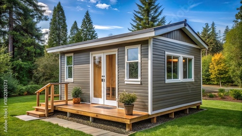 Obraz na płótnie ADU accessory dwelling unit tiny house studio symmetrical w salonie