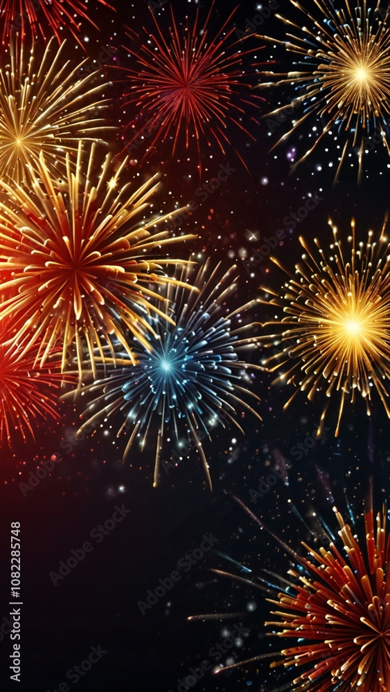 fireworks on the night sky