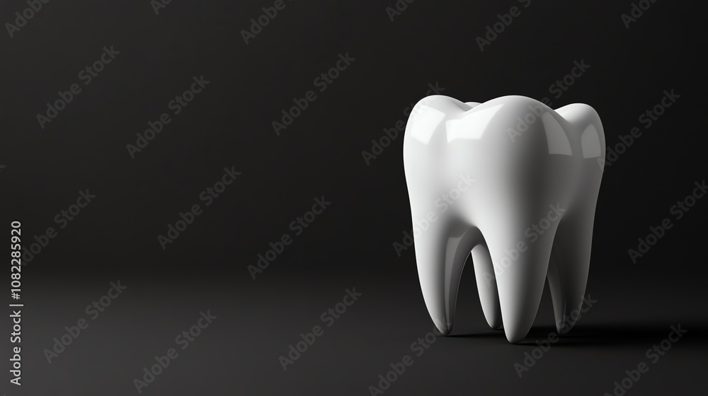 A single white tooth isolated against a black background. A single white tooth isolated against a black background.