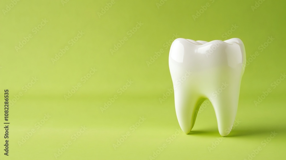 A single white tooth isolated against a green background. A single white tooth isolated against a green background.
