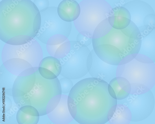 bright blue background with multi-colored cute bubbles