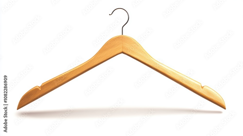 Wooden hanger, white isolate background Wooden hanger, white isolate background