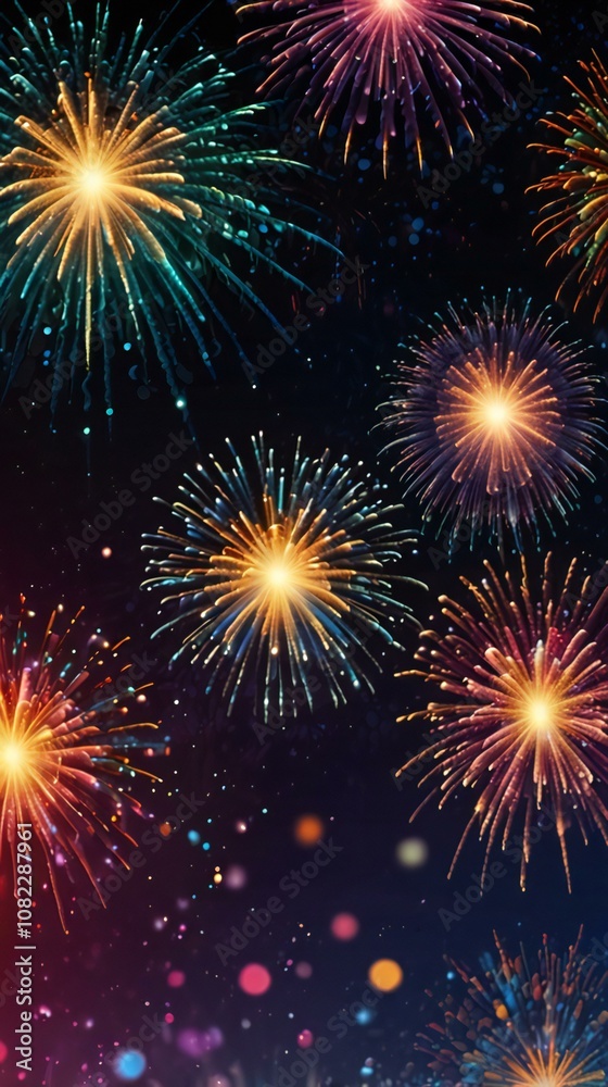 fireworks on the night sky