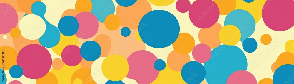 A vibrant pattern of colorful circles on a light background, creating a playful design. A vibrant pattern of colorful circles on a light background, creating a playful design.