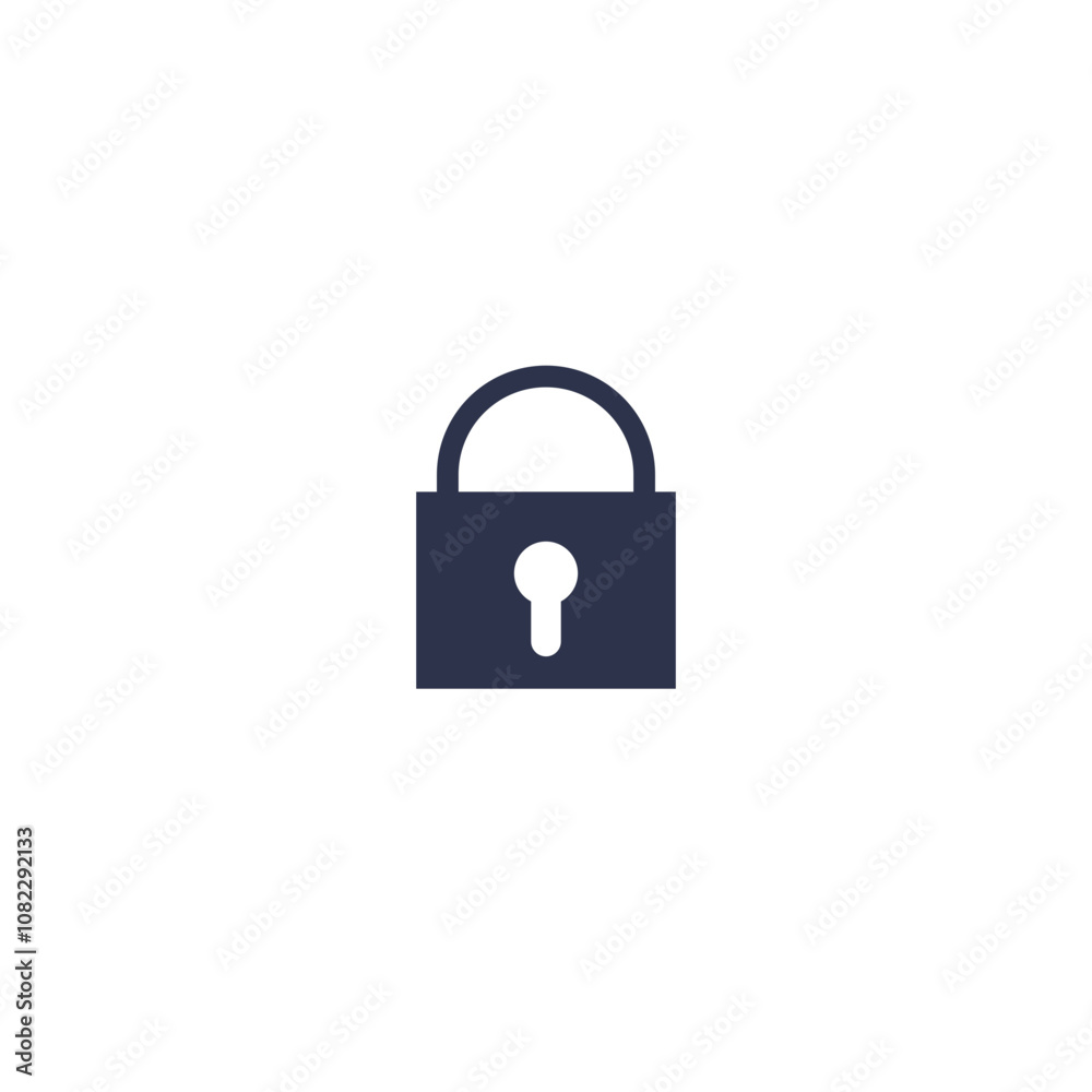 Minimalist padlock icon symbolizing security and protection. Minimalist padlock icon symbolizing security and protection.