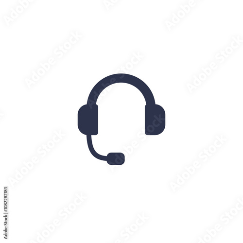 Minimalist headset icon symbolizing communication and support.