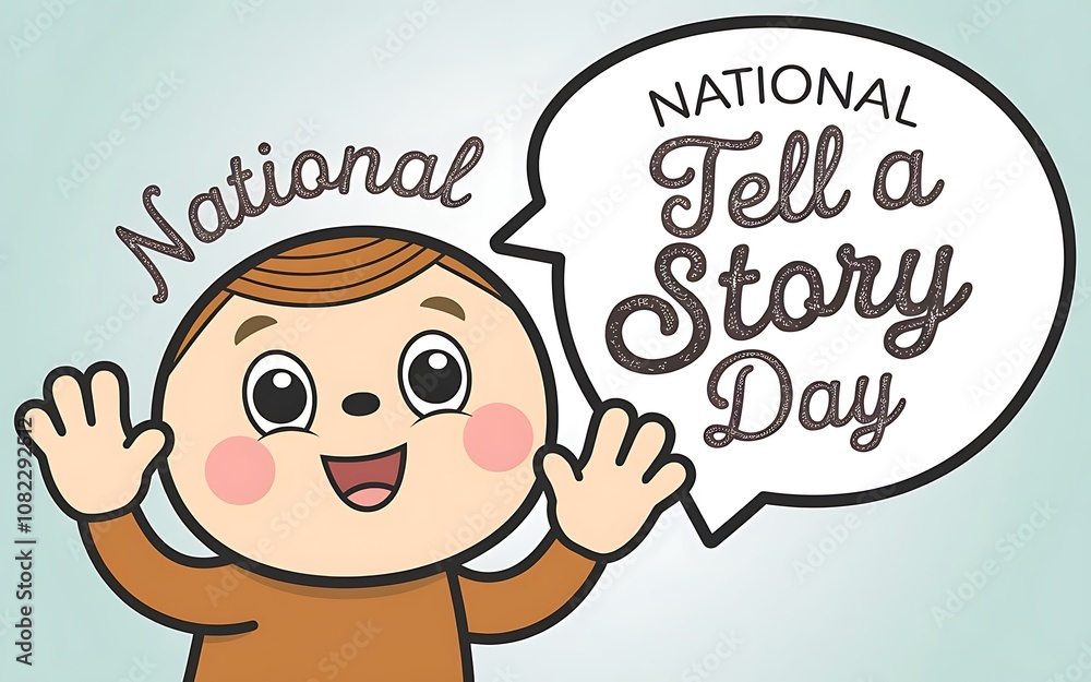 National Tell a Story Day Fun Illustration with Character and Speech Bubble
National Tell a Story Day Fun Illustration with Character and Speech Bubble