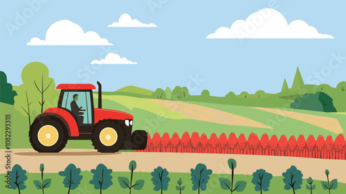 Farmland with Tractor
