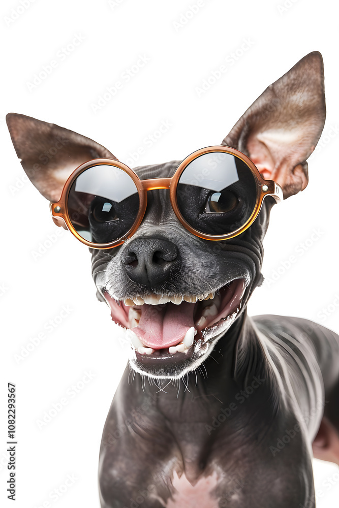 A Hairless Dog Wearing Sunglasses A Hairless Dog Wearing Sunglasses