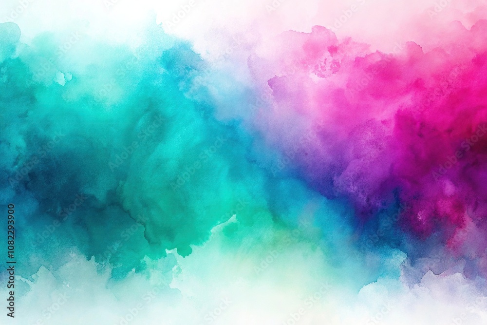 Abstract watercolor gradient background from magenta to turquoise silhouette Abstract watercolor gradient background from magenta to turquoise silhouette