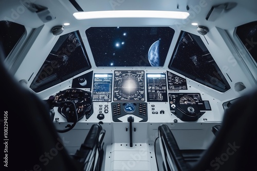 Spaceship control room interior