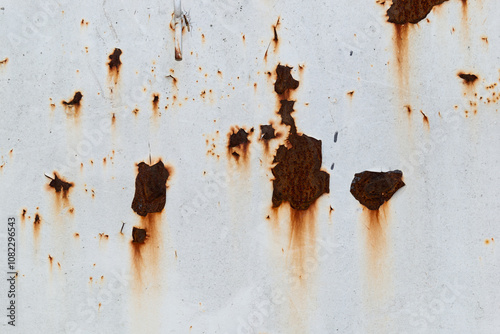 rusty texture with scratches. white metal with scars and dirt and scratches on surface. weathered background
 photo