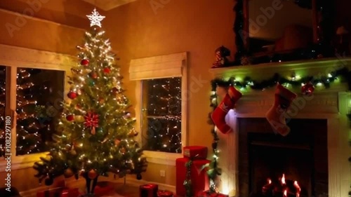 christmas tree in the living room