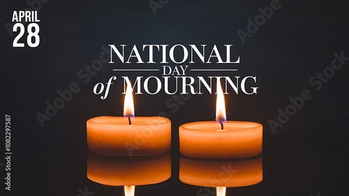 National Day of Mourning Candle Illustration Symbolizing Remembrance and Reflection

