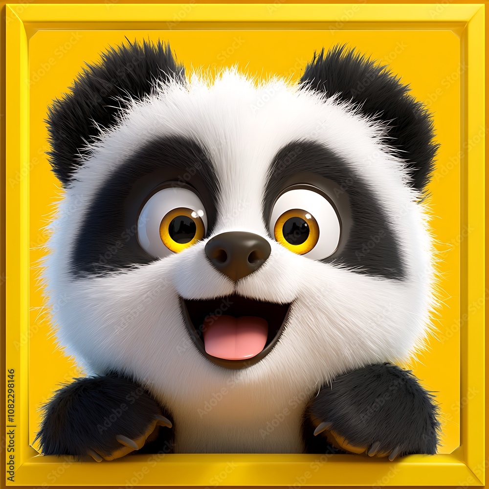 Fototapeta premium surprised baby panda