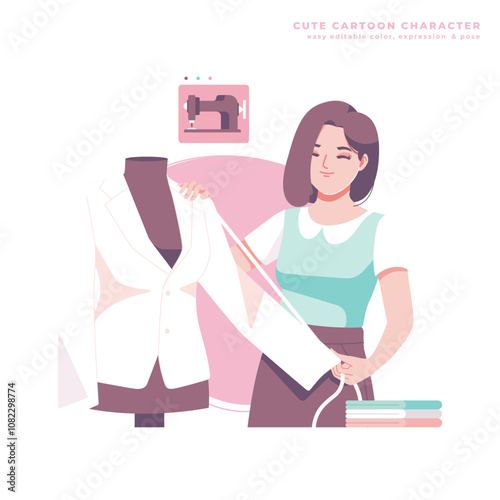 tailor concept cute cartoon character