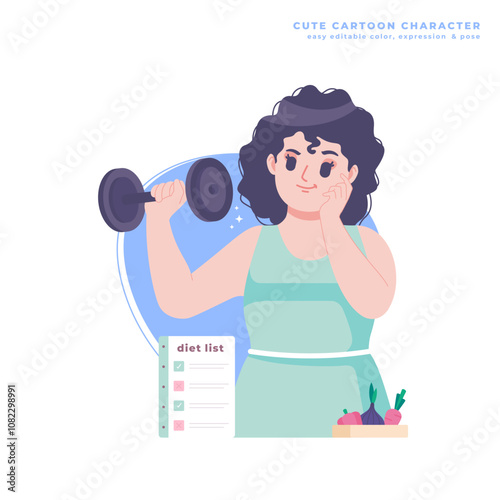 diet program cute cartoon character