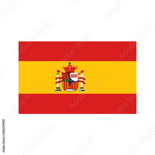 Spain flag with national emblem	