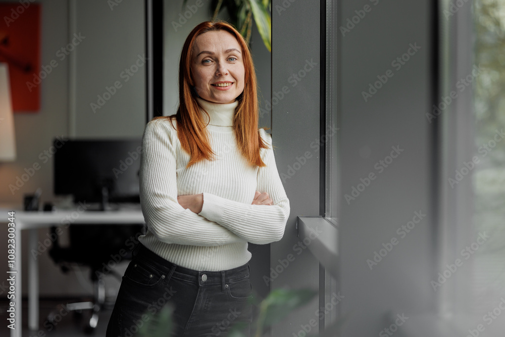 Confident Professional Woman in Modern Office Confident Professional Woman in Modern Office