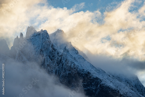 View of Ulamertorsuaq mountain and the view of surrounding mountains and glaciers in Tasermiut fjord (South Greenland) photo